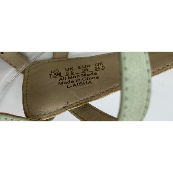 Franco Sarto Women's 7.5 Aisha, Mint adjustable strap thong sandals - Picture 6 of 6